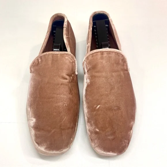 Vince Women Bray Velvet Smoking Slippers Flats Loafers Blush Pink Shoe sz 7.5 - Picture 4 of 17